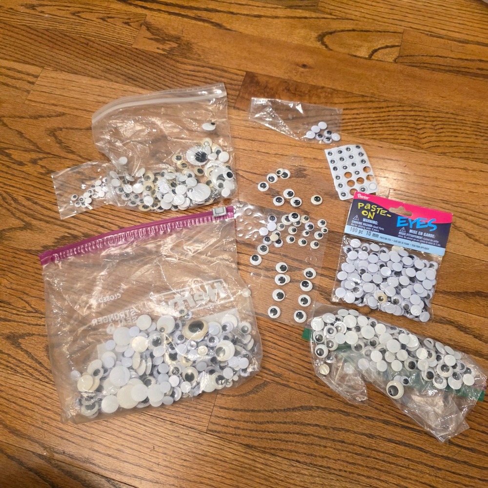 Bulk Googly Eyes Lot Darice 10mm Paste-On Assorted Sizes Wiggle Eyes Crafts DIY